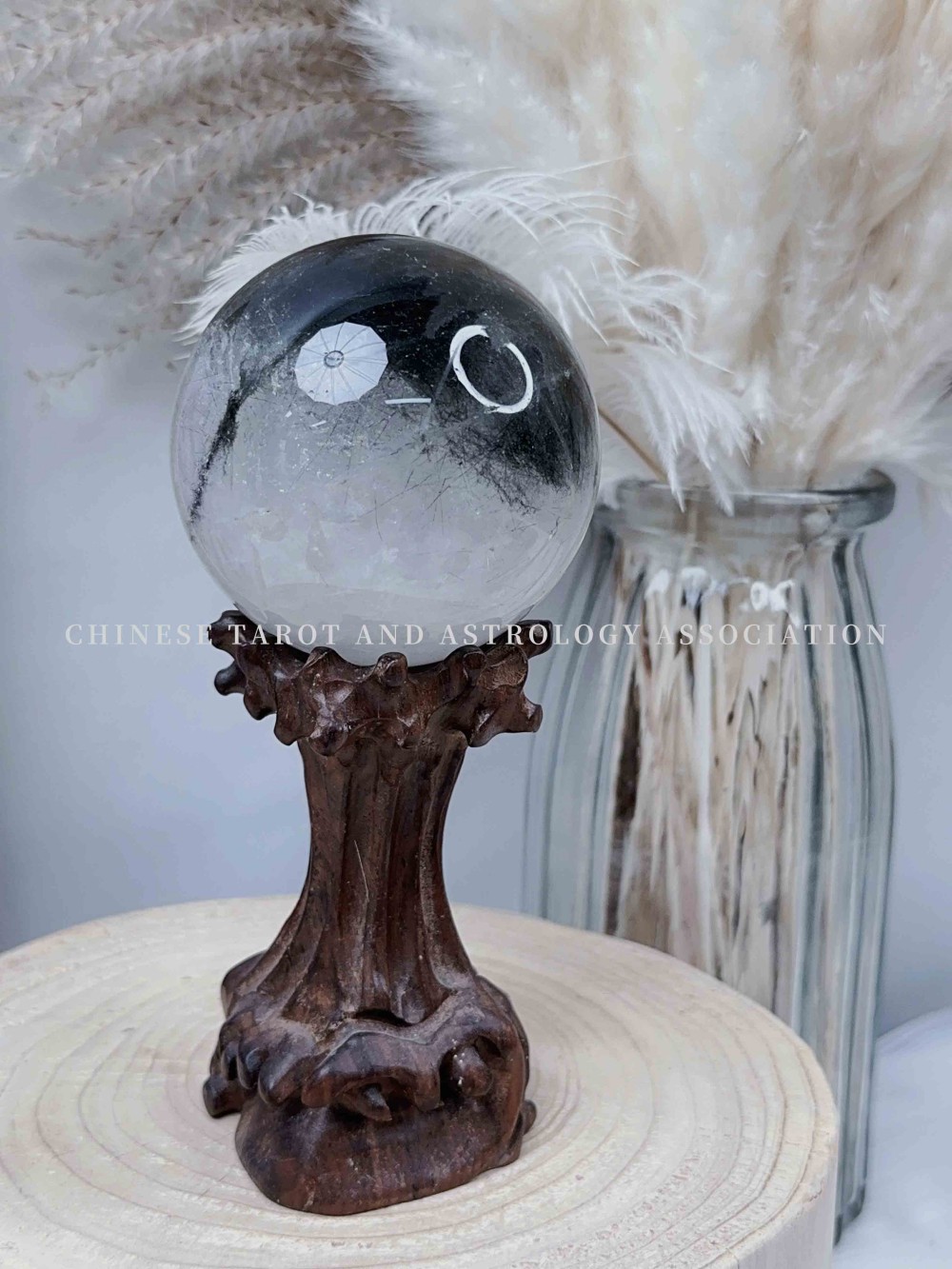 Black Rutilated Quartz Ball  (Five Elements: Water)